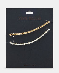 2-PIECE PEARL CHAIN ANKLET SET